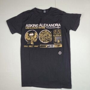 Asking Alexandria Like a House on Fire Band T Shirt Black Size S black graphic